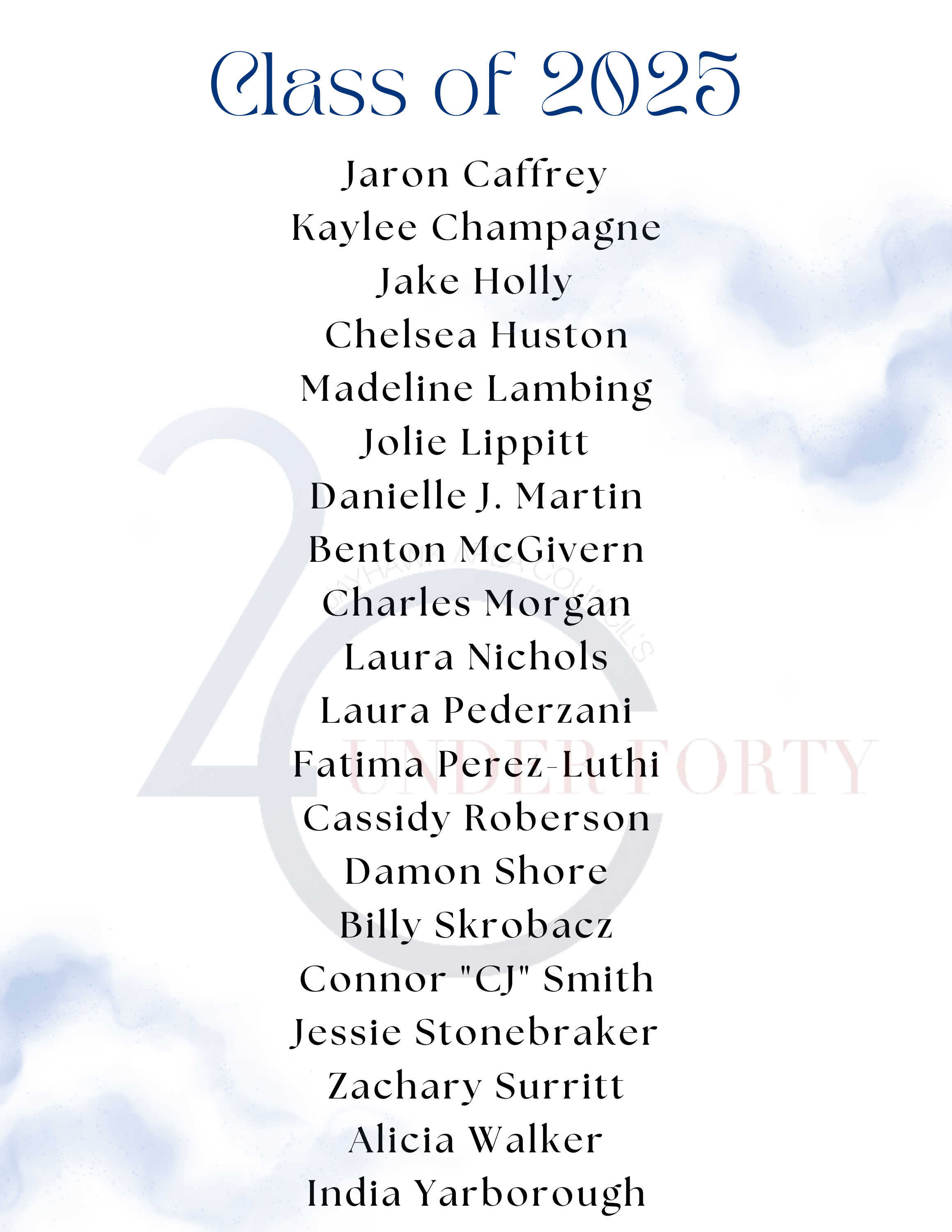Top 20 Under 40 - Class of 2025